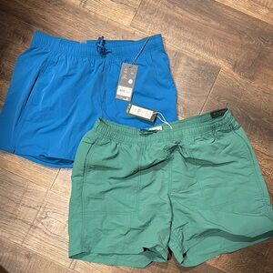 Men's Blue and Green Shorts